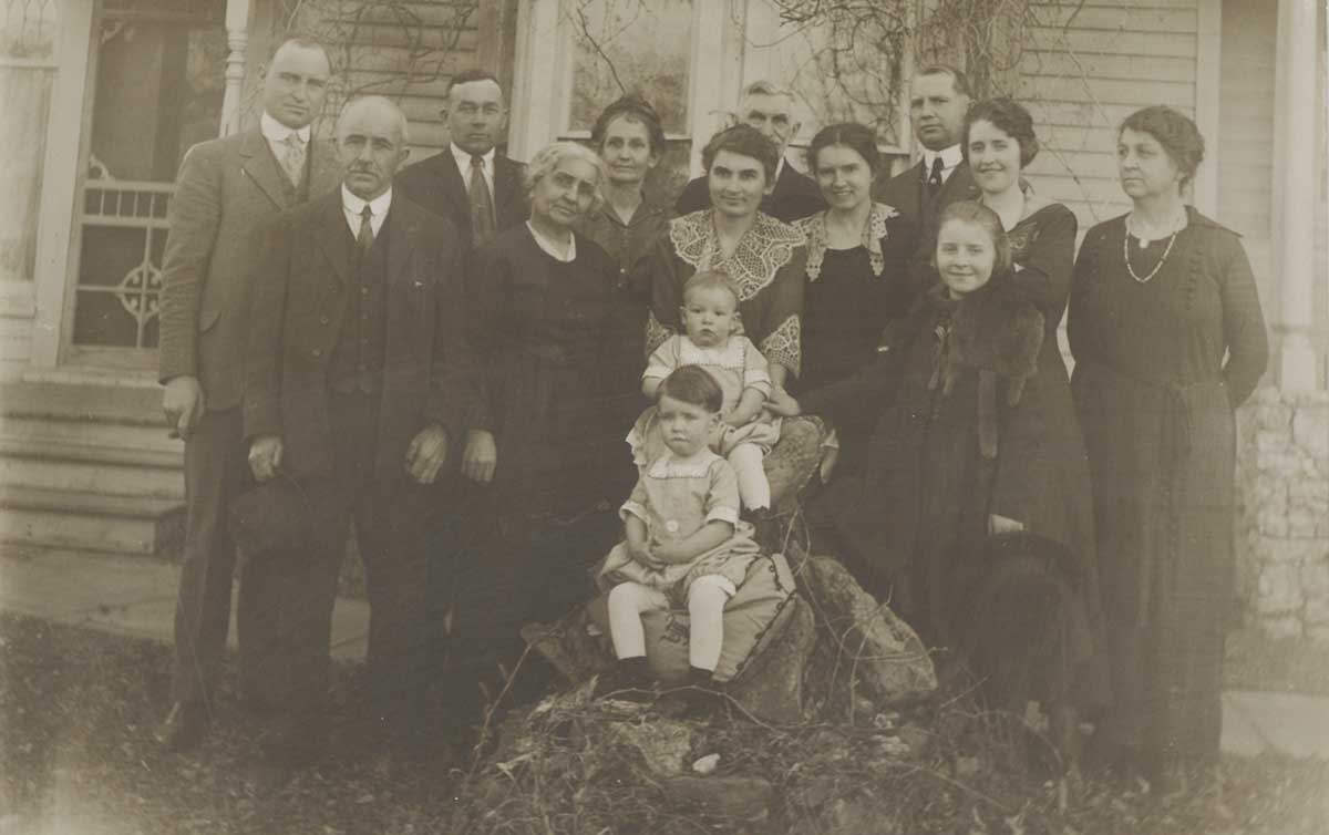 Black and White Hansen Family Portrait 1800's