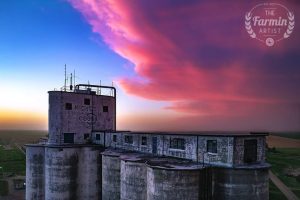 Quinter elevator with beautiful pink sky. Photo taken by Thomas Zimmerman.