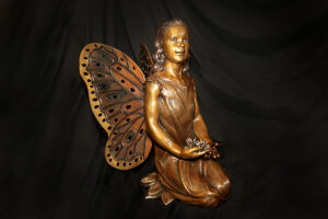 Garden Fairy bronze sculpture by Sondra Jonson