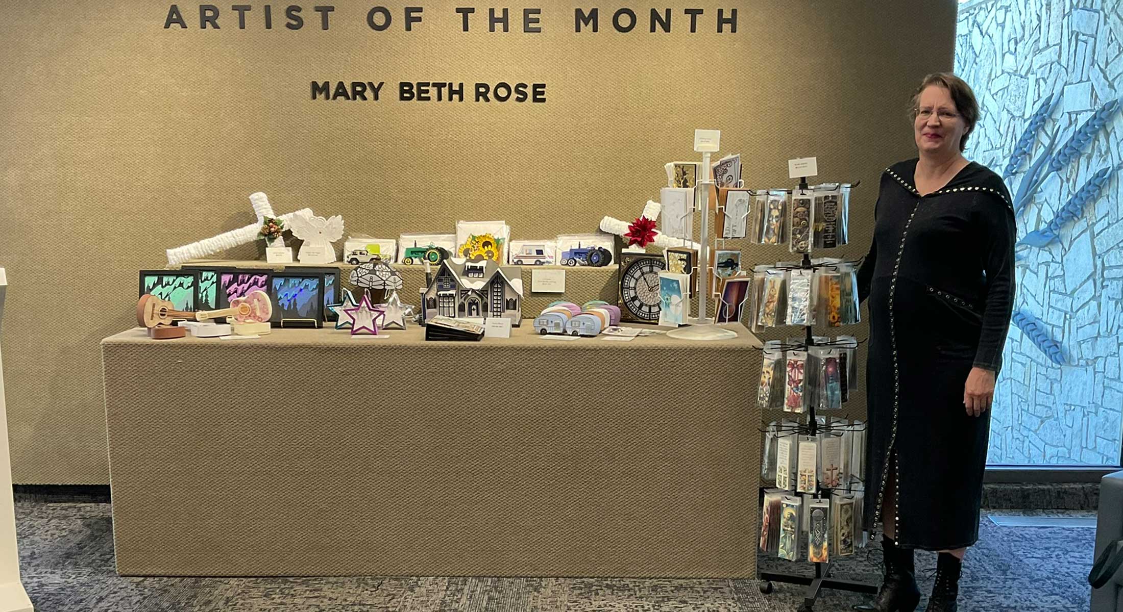 May Artist of the Month Display - Mary Beth Rose