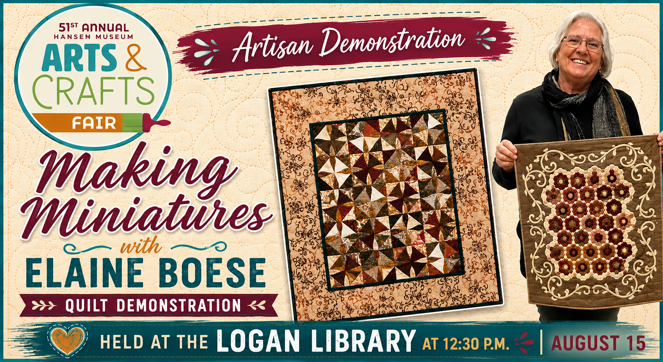 Arts and Crafts Fair Demo - Miniature Quilt